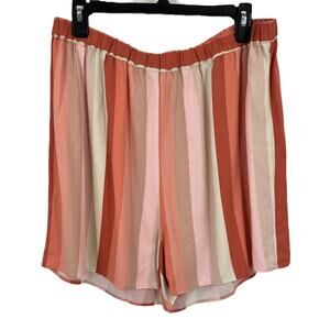 Caslon shorts striped pull on viscose size Large L